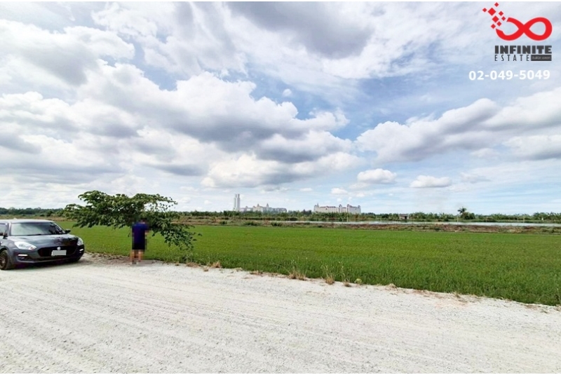 ขายที่ดิน 398 ตร.ว. ถนนบางนา-ตราด  กม. 26 วัดบางเสาธง ใกล้ ABAC บางนา เหมาะลงทุนและพัฒนาโครงการ