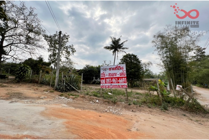 ที่ดินสวนยางและผลไม้พร้อมสิ่งปลูกสร้าง เนื้อที่ 21ไร่  42ตารางวา อำเภอฝาง เชียงใหม่