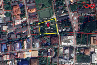 91874, ขายที่ดิน 373ตร.วา อ่อนนุช 66 ศรีนครินทร์ ประเวศ ใกล้รถไฟฟ้าสายสีเหลือง 