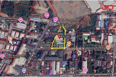 92082, ขายที่ดิน สมุทรปราการ 508ตร.วา ถนนสุขุมวิท ใกล้ BTS ซอยอักษรลักษณ์ 4